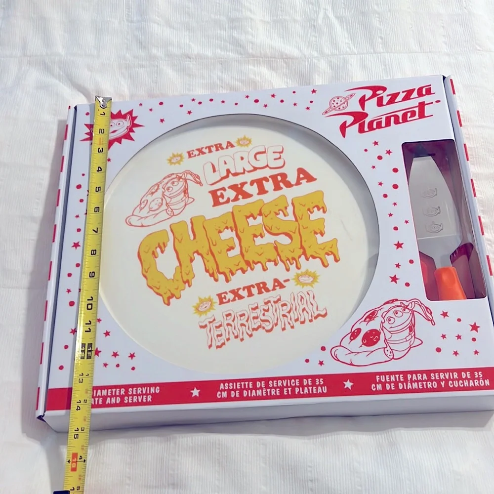Disney Parks Hard to Find Planet Pizza Set Serving Plate & Server 14" Toy Story - Picture 7 of 9